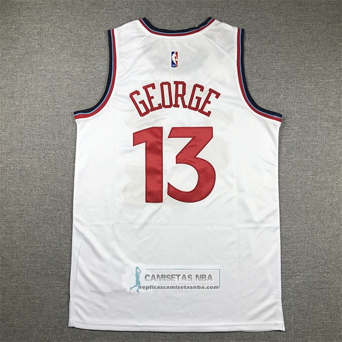 Camiseta Los Angeles Clippers Paul George NO 13 Association 2024-25 Blanco